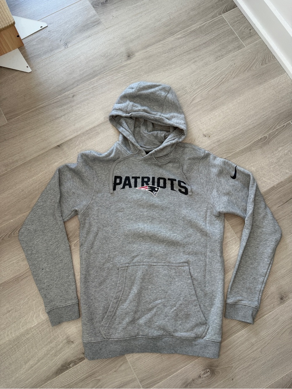 Nike NFL New England Patriots Hoodie Gray Fleece Mens Small